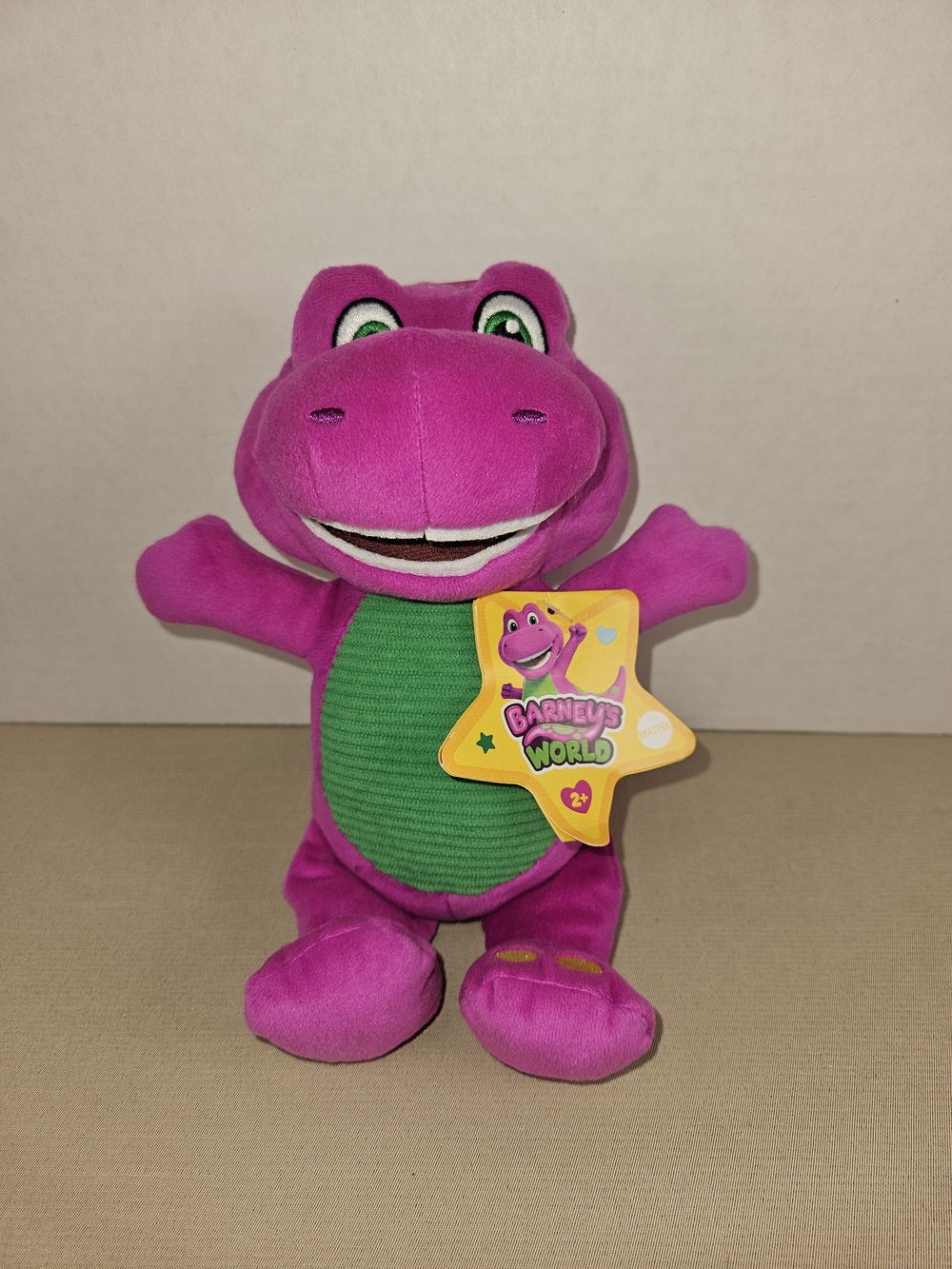 Mattel Barney Plush Reptile - Bright Purple with Green Belly